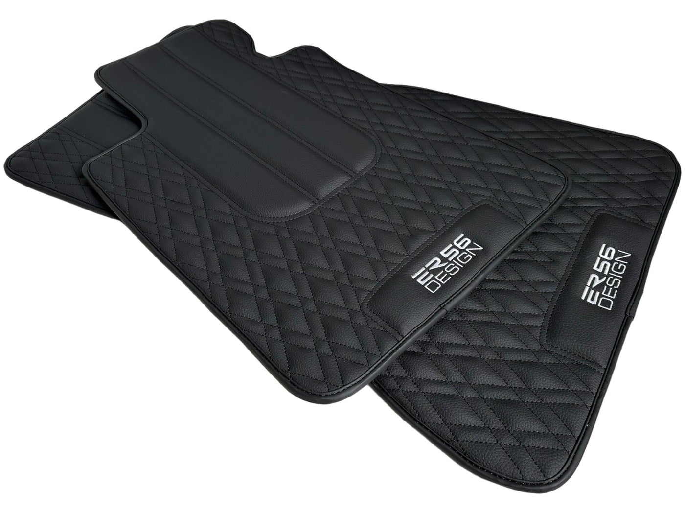 Floor Mats For BMW M3 G81 Touring (2022-2026) Black Leather Er56 Design - AutoWin