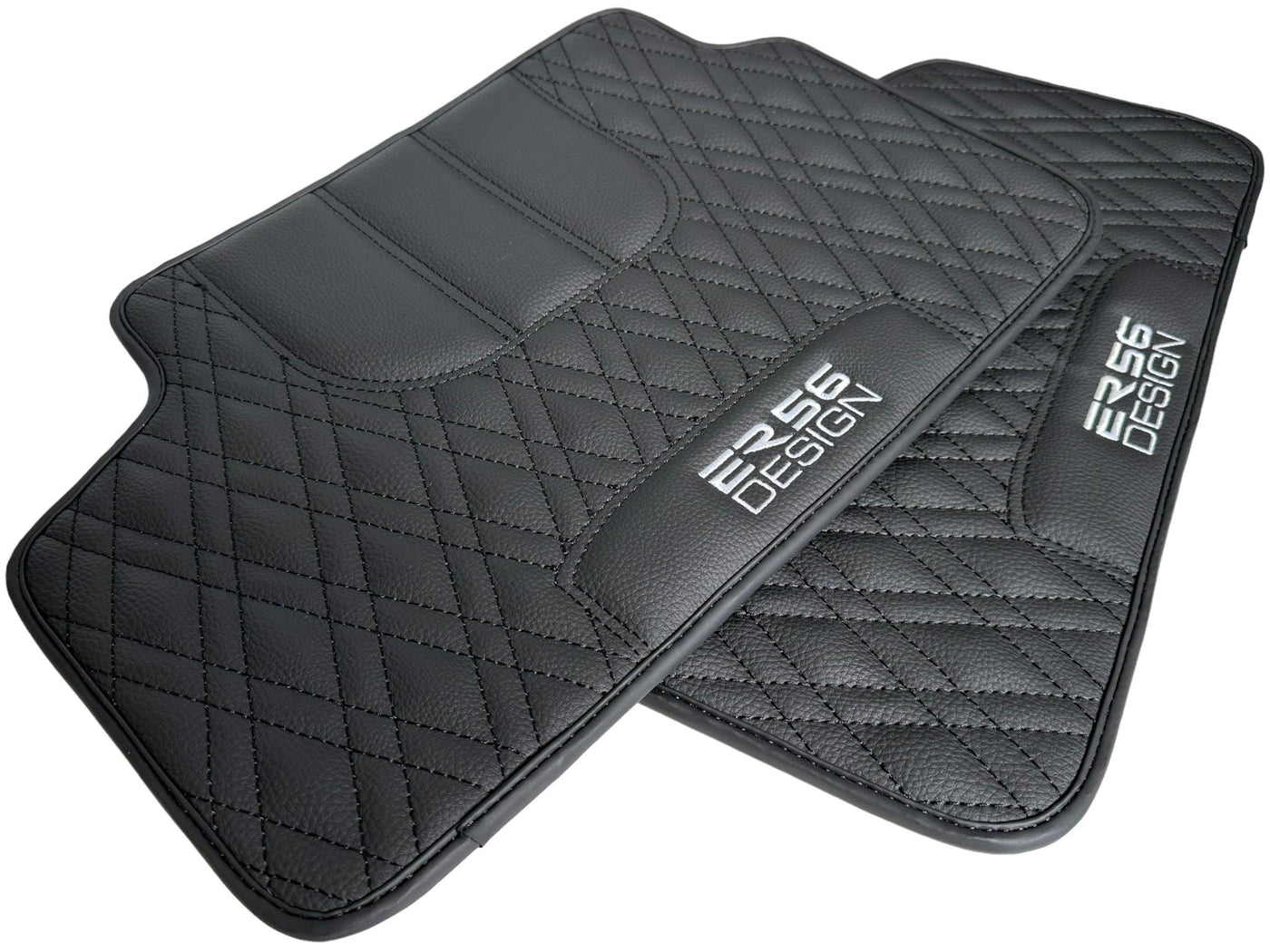 Floor Mats For BMW U06 (2022-2026) Black Leather Er56 Design - AutoWin