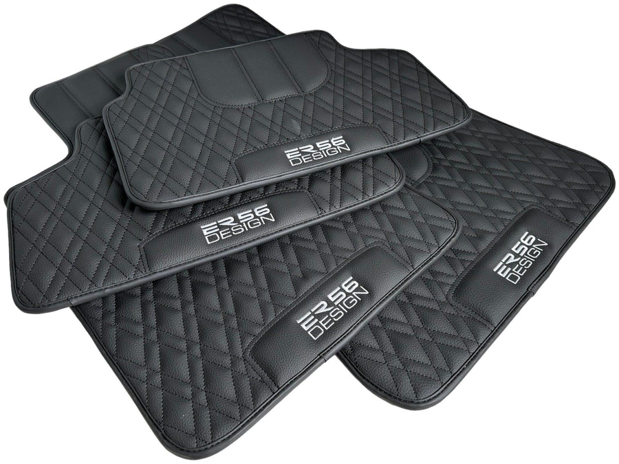 Floor Mats For BMW X5M F85 SUV Black Leather | ER56 Design - AutoWin