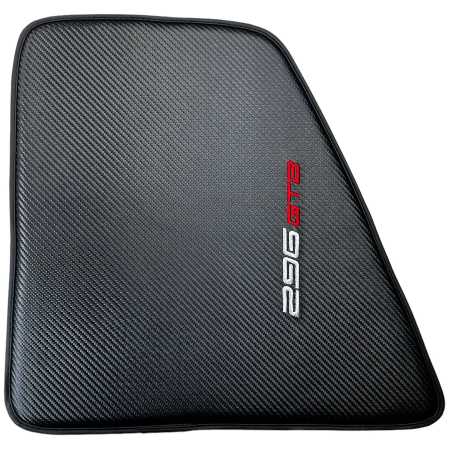 Floor Mats for Ferrari 296 GTB (2022-2024) Made From Carbon Fiber Leather - AutoWin
