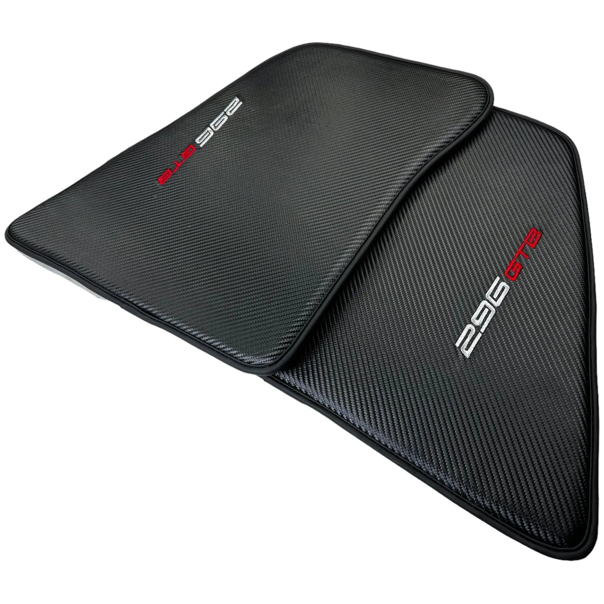 Floor Mats for Ferrari 296 GTB (2022-2027) Made From Carbon Fiber Leather - AutoWin