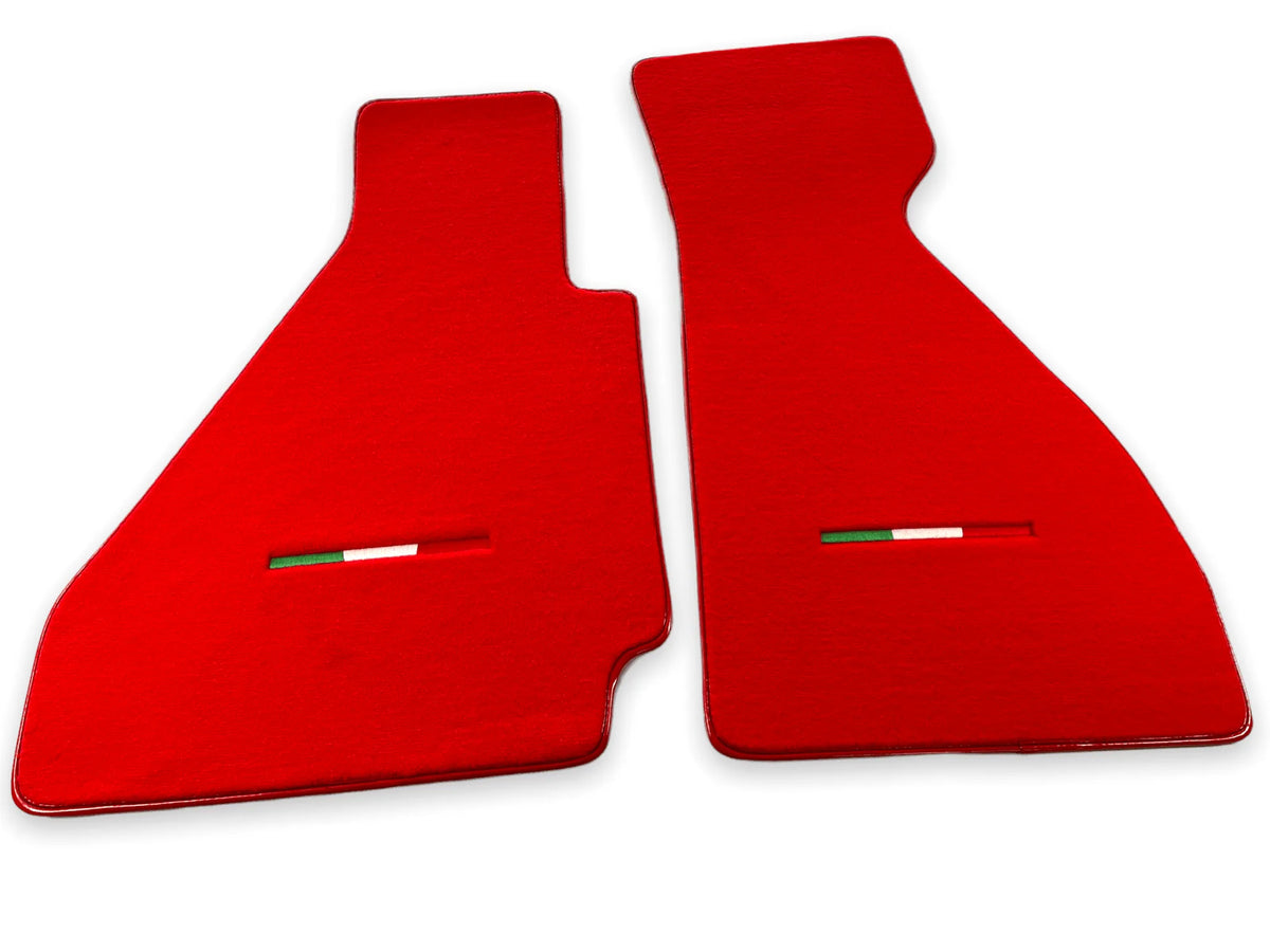 Floor Mats For Ferrari 328 GTB 1985-1989 Red Autowin Brand Italian Edition - AutoWin