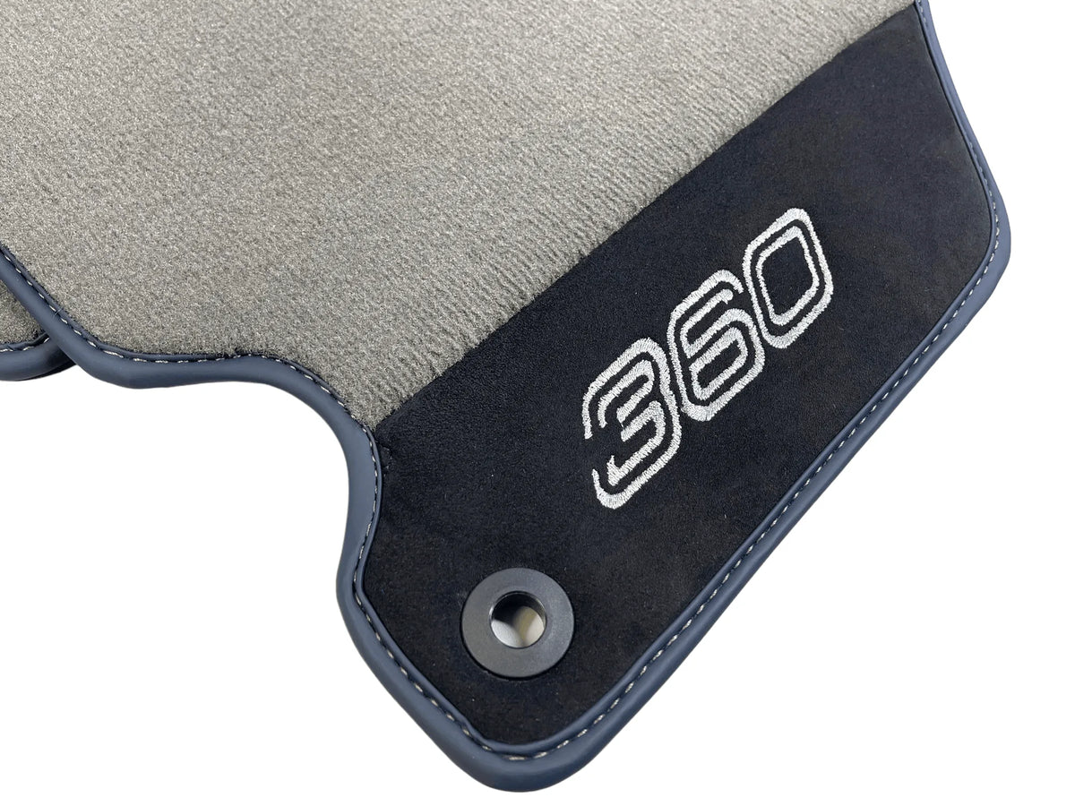 Floor Mats For Ferrari 360 Modena 1999-2005 Gray With Alcantara Leather - AutoWin