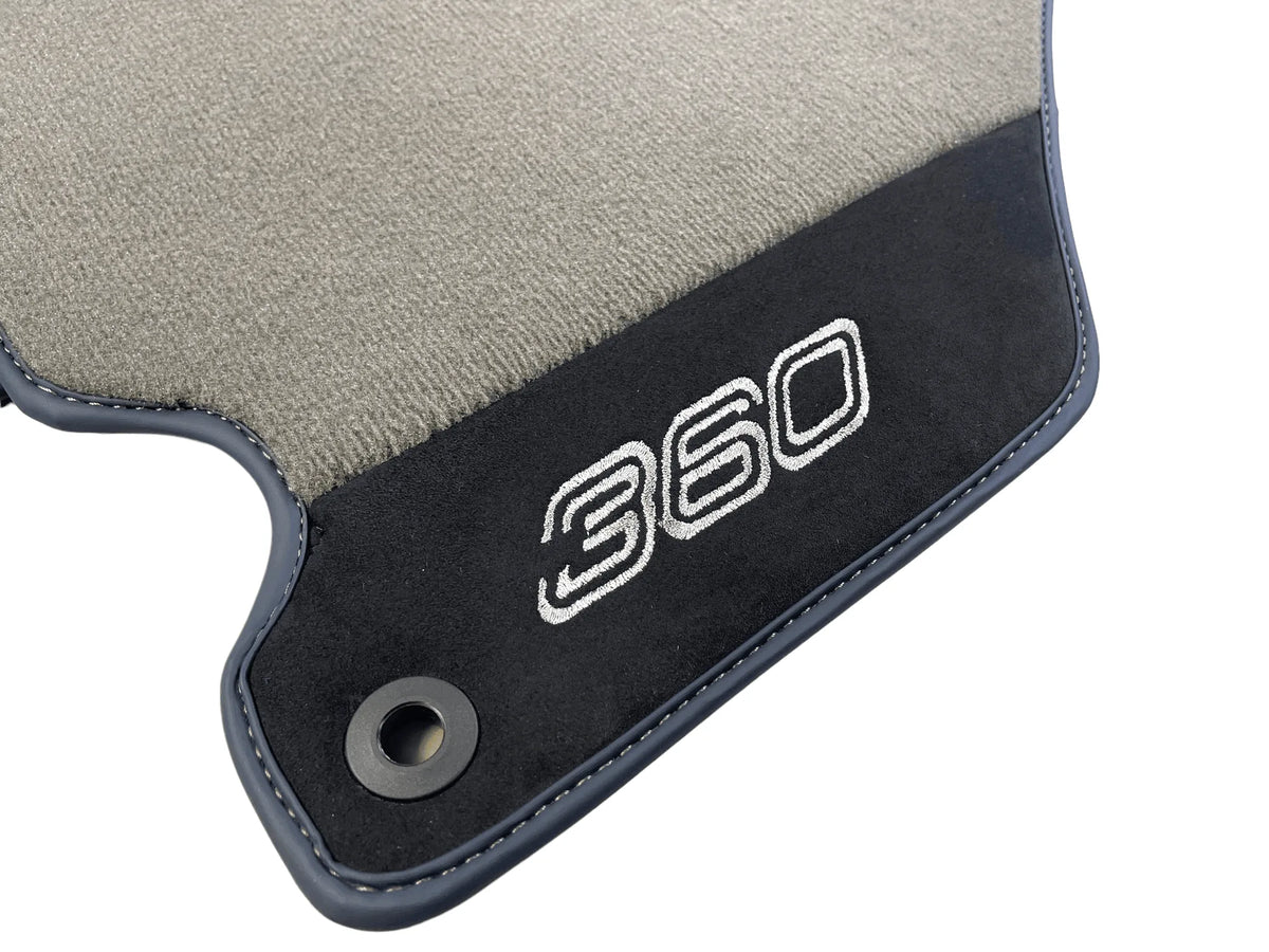 Floor Mats For Ferrari 360 Modena 1999-2005 Gray With Alcantara Leather - AutoWin