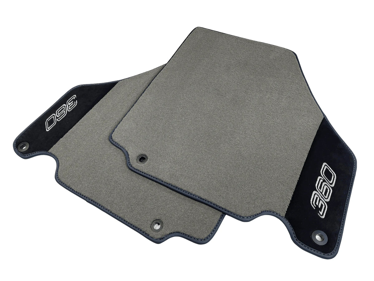Floor Mats For Ferrari 360 Modena 1999-2005 Gray With Alcantara Leather - AutoWin