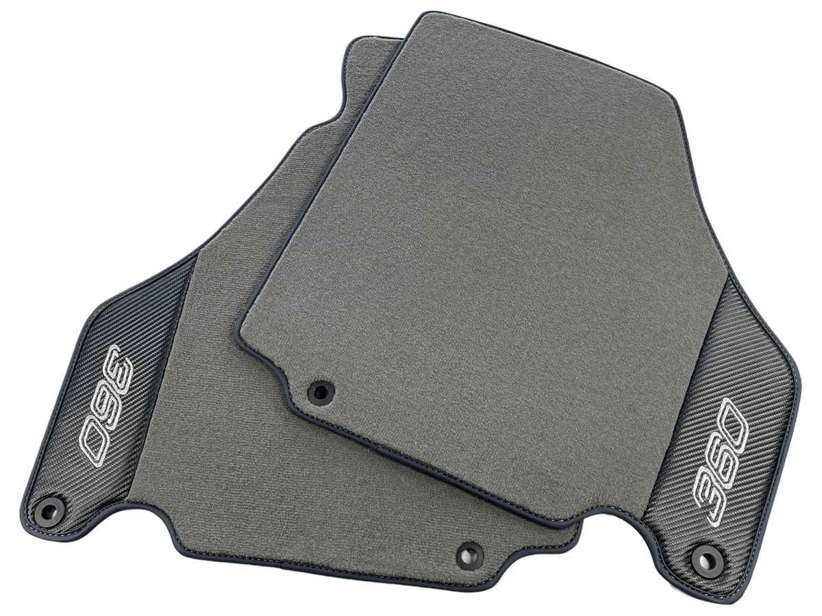 Floor Mats For Ferrari 360 Modena 1999-2005 Gray With Carbon Fiber Leather - AutoWin