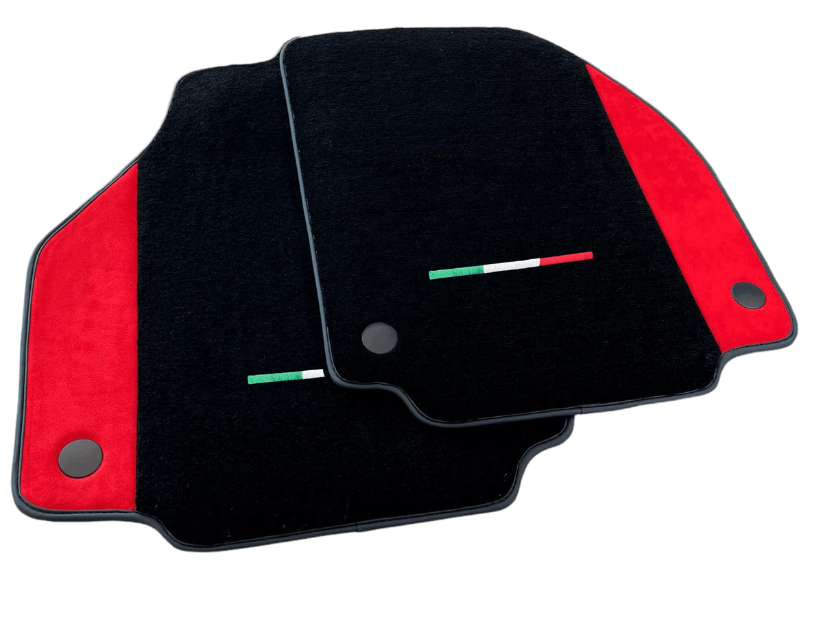Floor Mats For Ferrari 458 Italia 2009-2015 Red Alcantara Leather - AutoWin