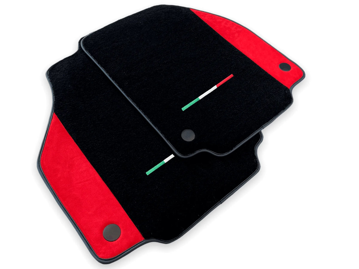 Floor Mats For Ferrari 458 Italia 2009-2015 Red Alcantara Leather - AutoWin