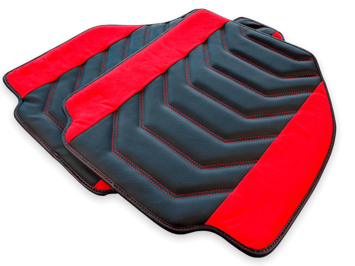 Floor Mats For Ferrari 458 Speciale (2012-2015) Leather With Red Alcantara