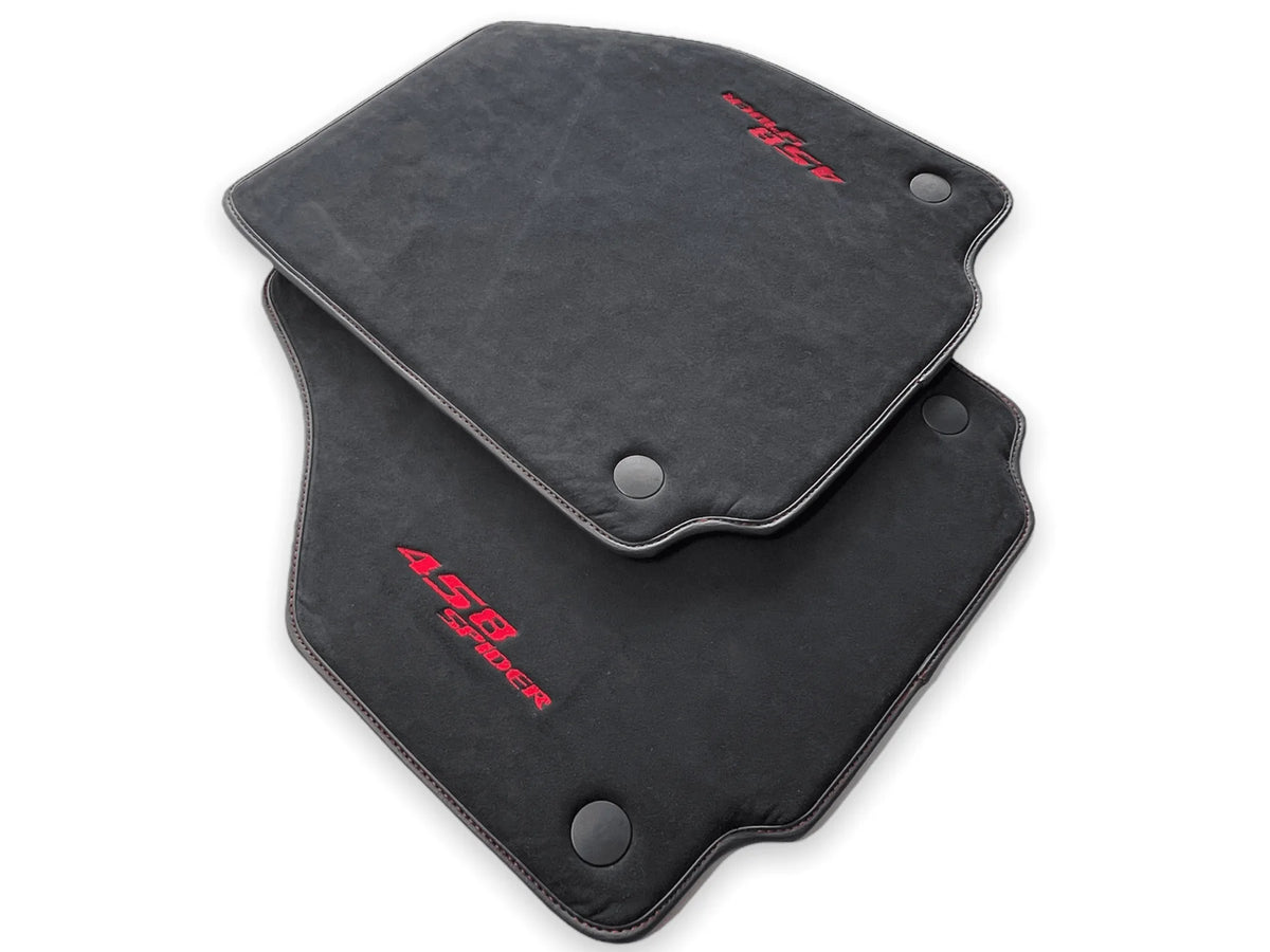 Floor Mats For Ferrari 458 Spider 2012-2015 Alcantara Leather - AutoWin