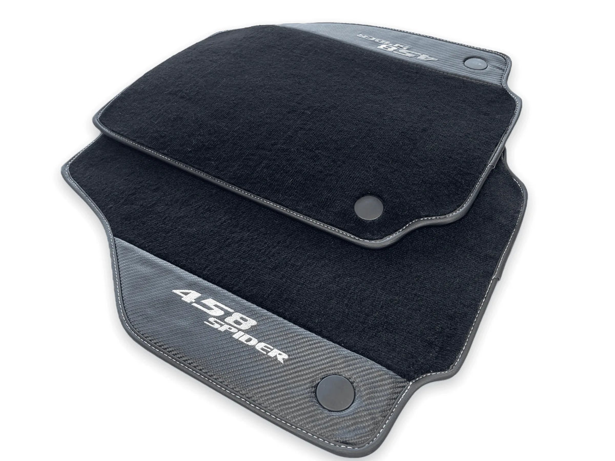 Floor Mats For Ferrari 458 Spider 2012-2015 Carbon Leather - AutoWin