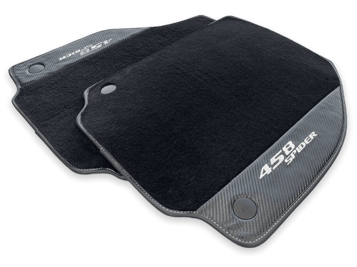 Floor Mats For Ferrari 458 Spider 2012-2015 Carbon Leather - AutoWin