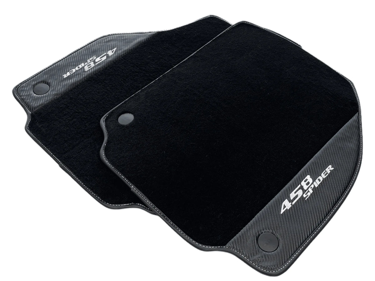Floor Mats For Ferrari 458 Spider 2012-2015 Carbon Leather - AutoWin