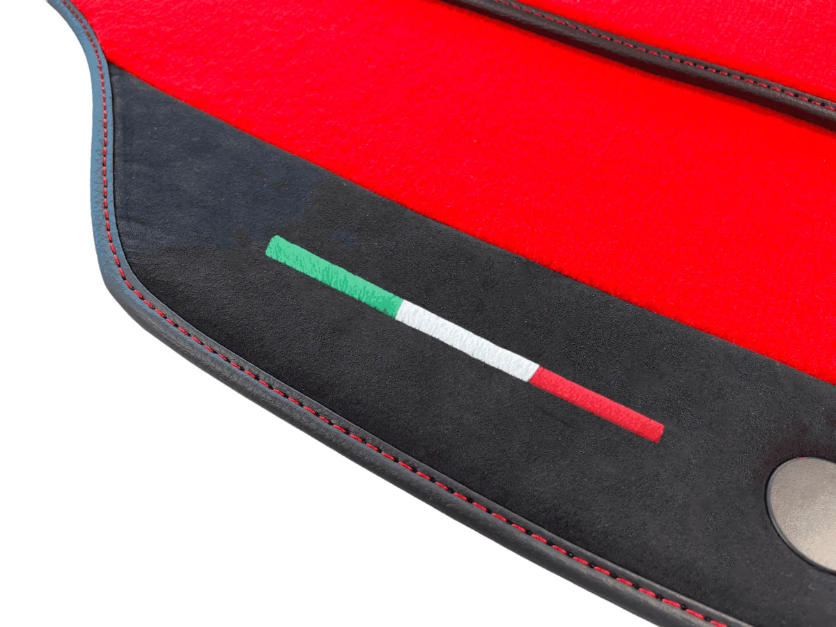 Floor Mats For Ferrari 458 Spider 2012-2015 Red Carpet And Alcantara Leather