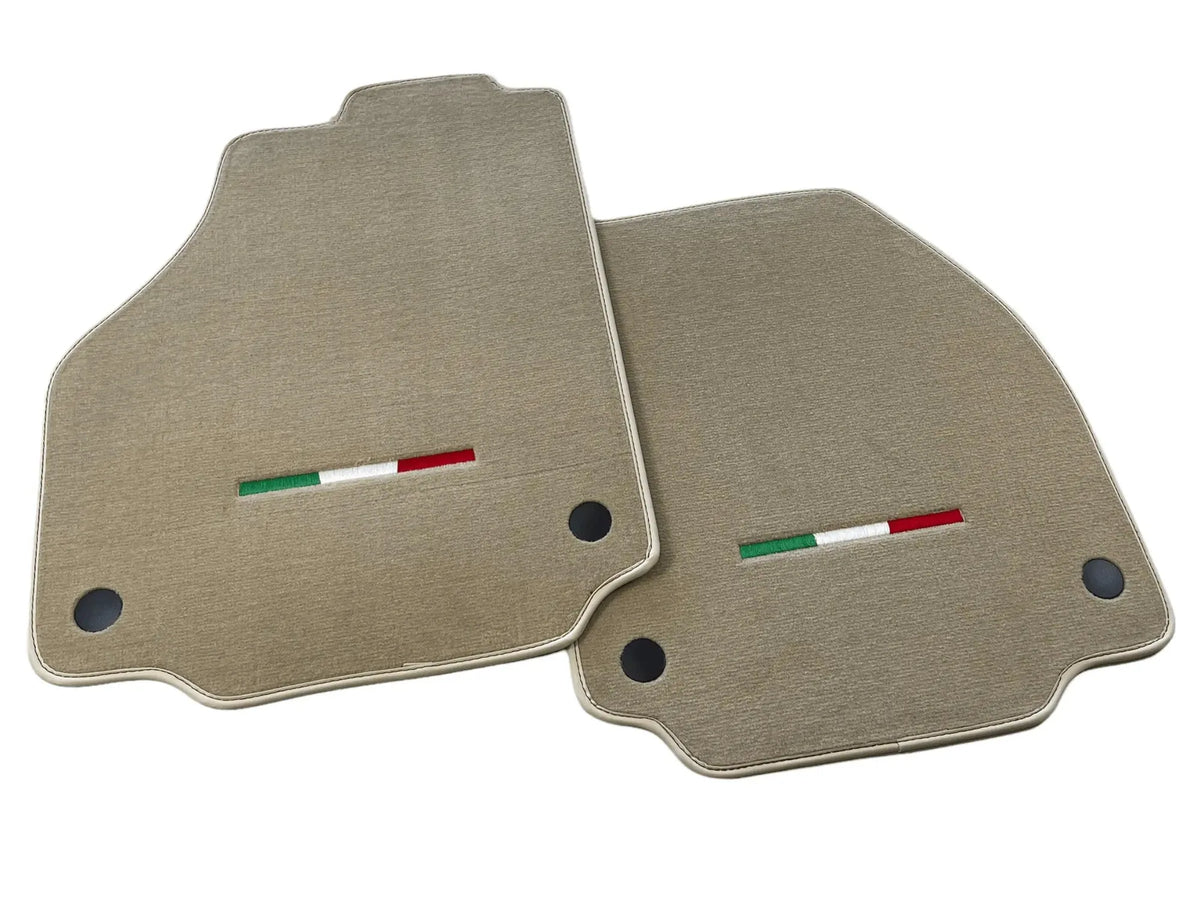 Floor Mats For Ferrari 488 2015-2022 Beige Autowin Brand Italian Edition