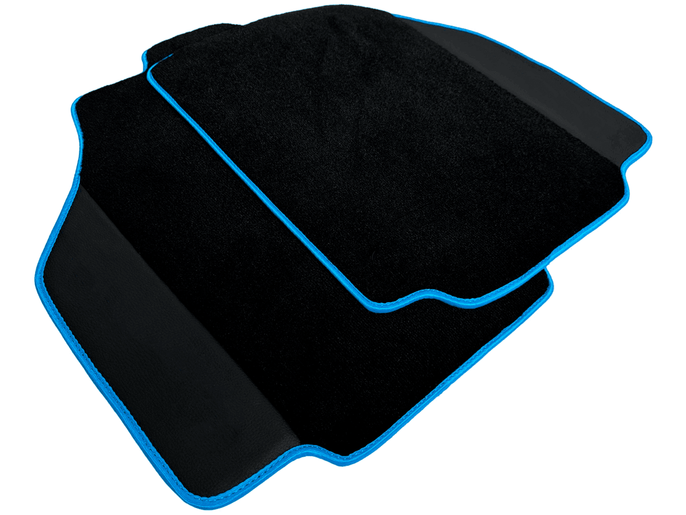 Floor Mats For Ferrari 488 Pista Spider (2019-2021) Alcantara Leather | Light Blue Trim