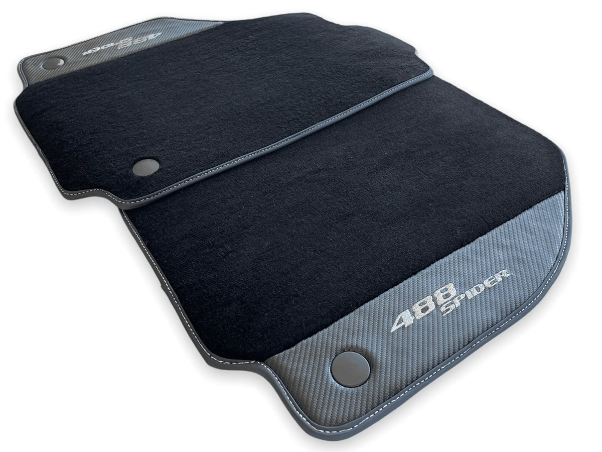 Floor Mats For Ferrari 488 Spider 2015-2022 Carbon Fiber AutoWin Brand IT Edition - AutoWin