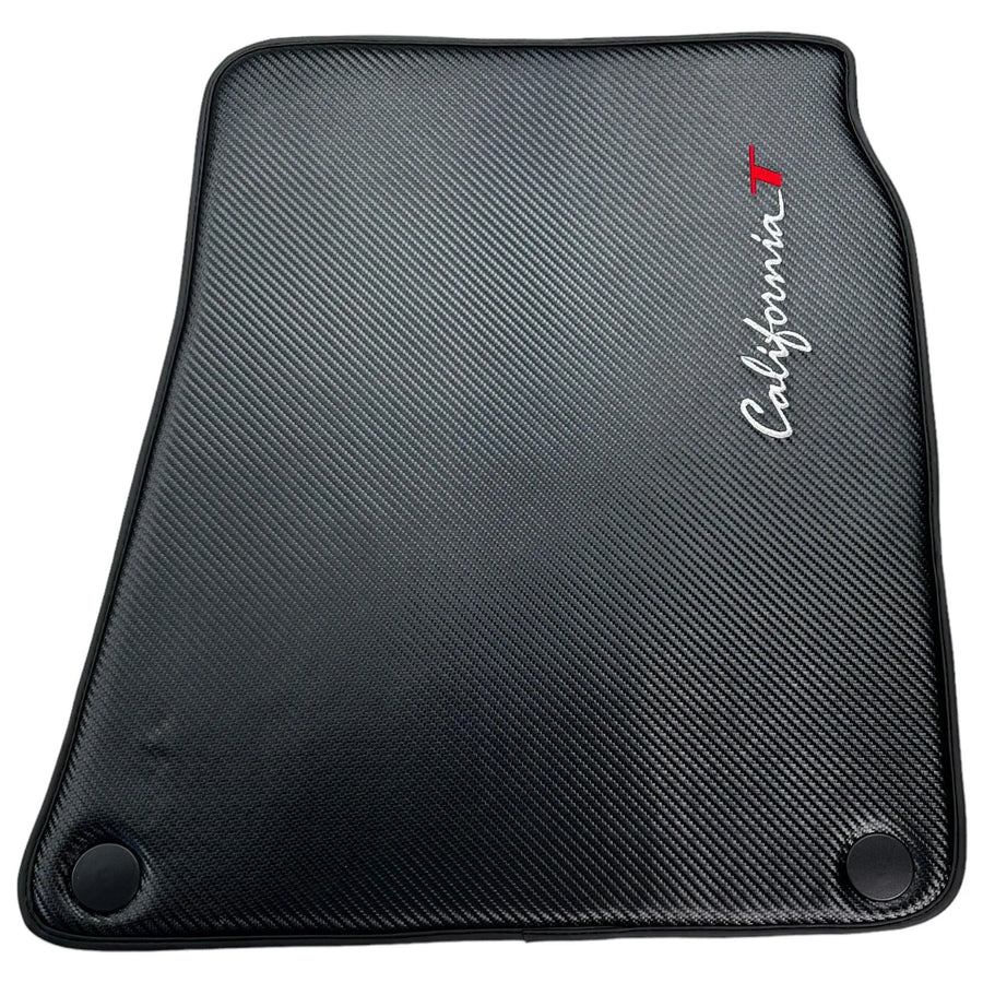 Floor Mats For Ferrari California T (2015-2018) Carbon Fiber Leather - AutoWin