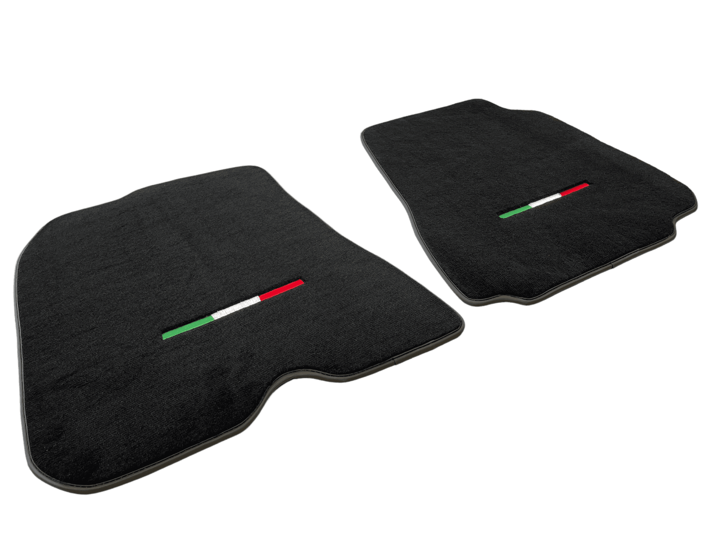 Floor Mats For Ferrari F12 Berlinetta Black Tailored Carpets With Italian Emblem - AutoWin