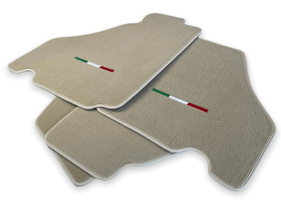 Floor Mats For Ferrari F430 2004-2009 Beige Color IT Edition - AutoWin