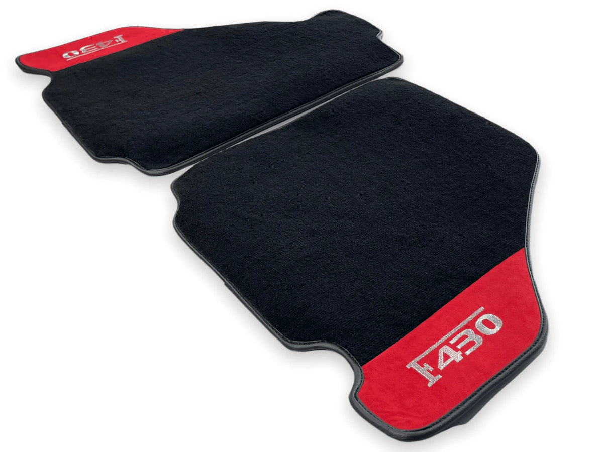 Floor Mats For Ferrari F430 2004-2009 Red Alcantara Leather - AutoWin