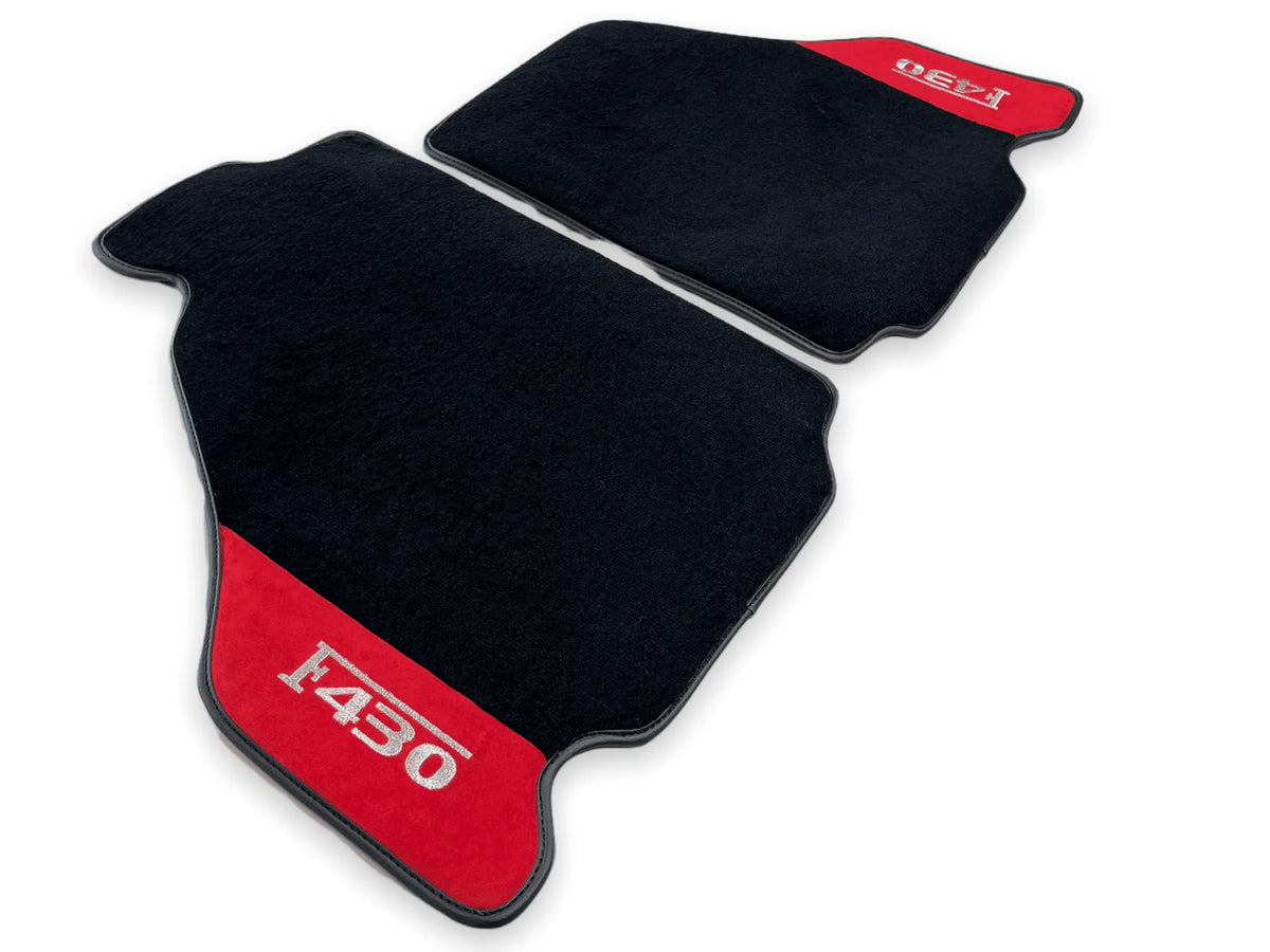 Floor Mats For Ferrari F430 2004-2009 Red Alcantara Leather - AutoWin