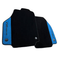 Floor Mats For Ferrari F8 Tributo 2019-2022 With Blue Alcantara Leather - AutoWin