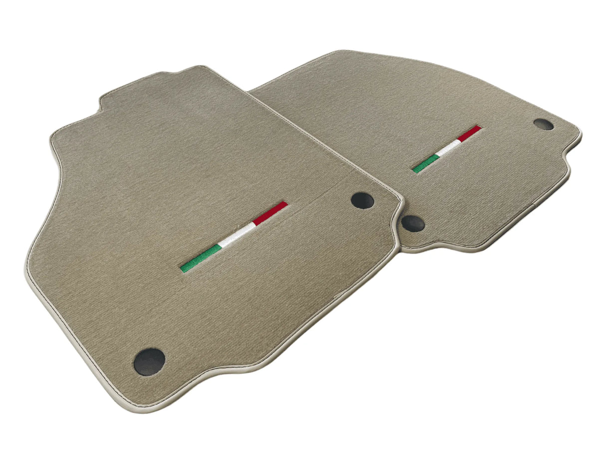 Floor Mats For Ferrari F8 Tributo (2019-2023) Beige Italian Edition - AutoWin
