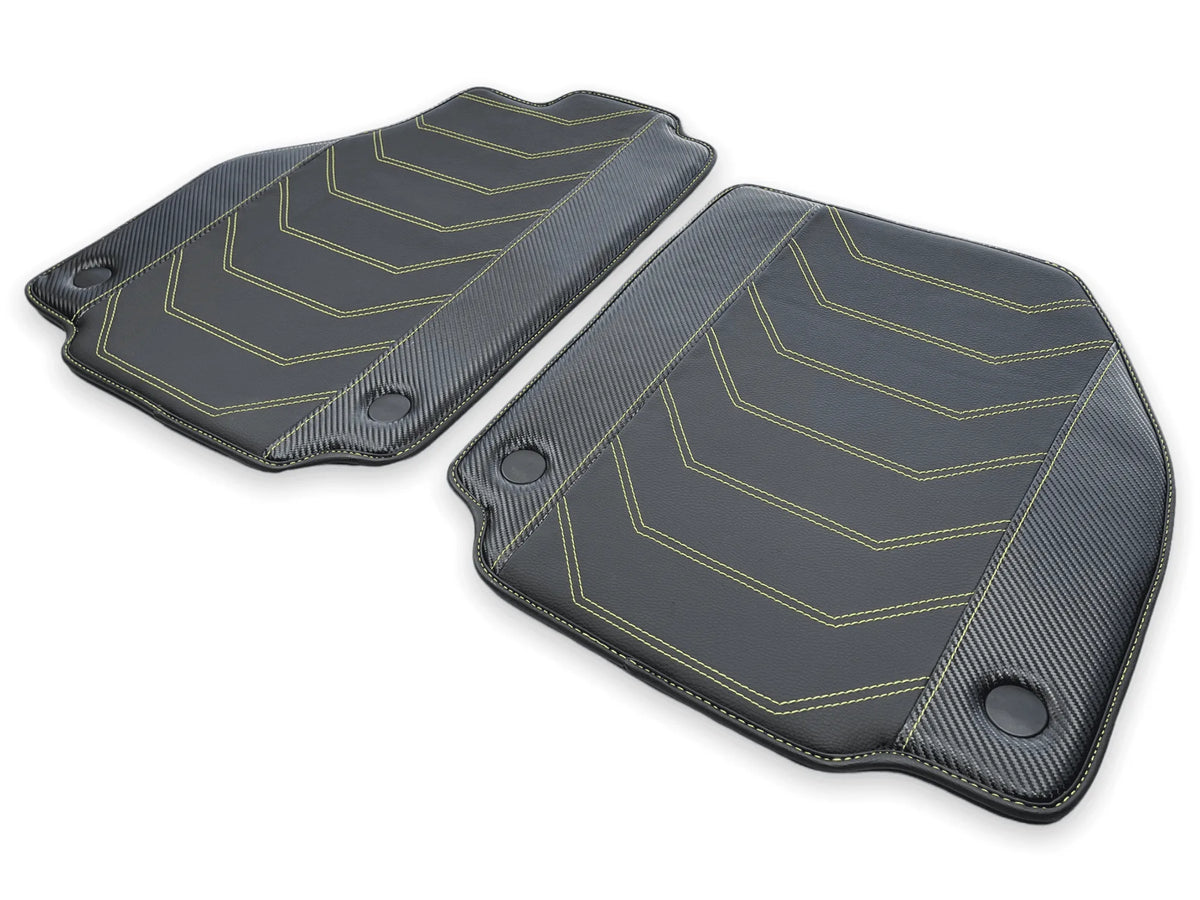 Floor Mats For Ferrari F8 Tributo (2019-2023) Yellow Sewing