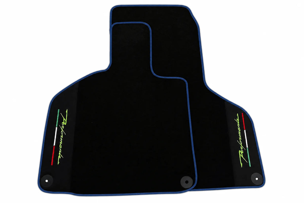 Floor Mats for Lamborghini Huracan Perfomante with Alcantara Leather | Various Trim Colors Dark Blue trim