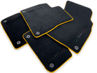 Floor Mats For Lamborghini Urus Black Tailored With Yellow Trim - AutoWin
