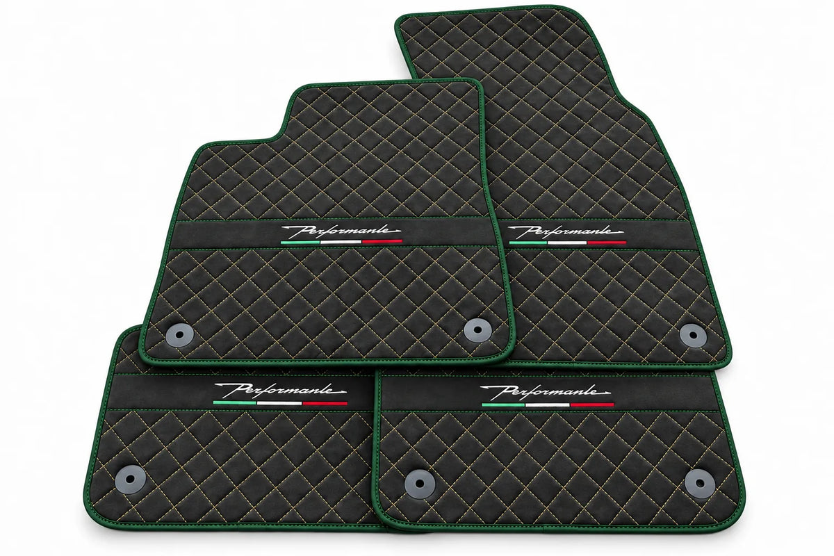 Floor Mats For Lamborghini Urus Performante Alcantara Leather Dark Green trim