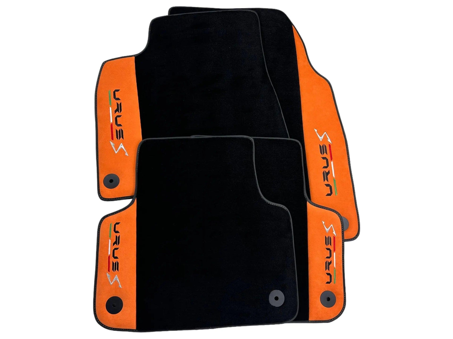 Floor Mats Set with Trunk Mat For Lamborghini Urus S With Orange Alcantara Leather - AutoWin