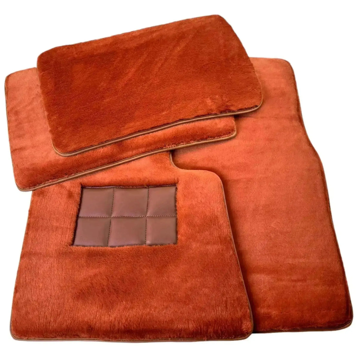 Ginger Color Sheepskin Floor Mats for Rolls-Royce Dawn (2016-2023) - AutoWin