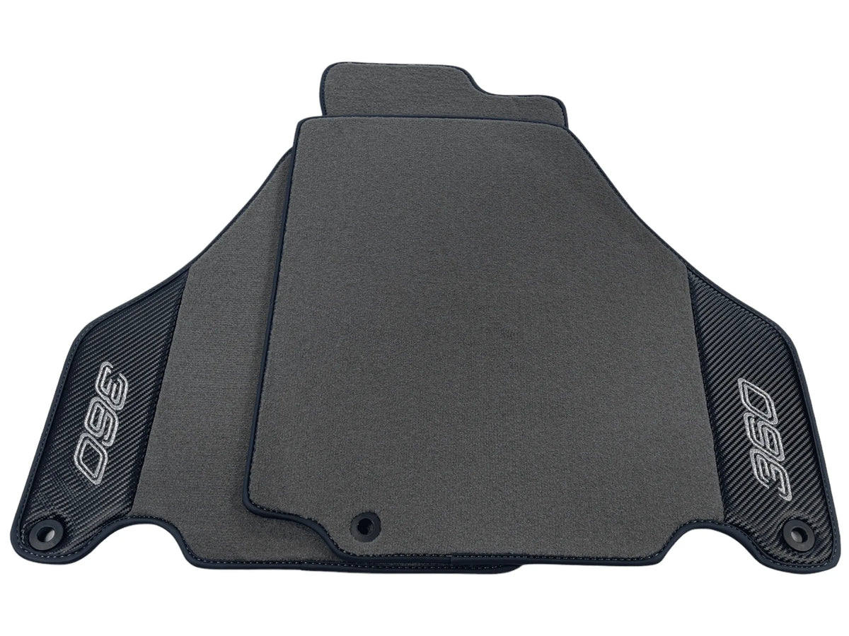 Gray Floor Mats For Ferrari 360 Modena 1999-2005 With Carbon Fiber Leather - AutoWin