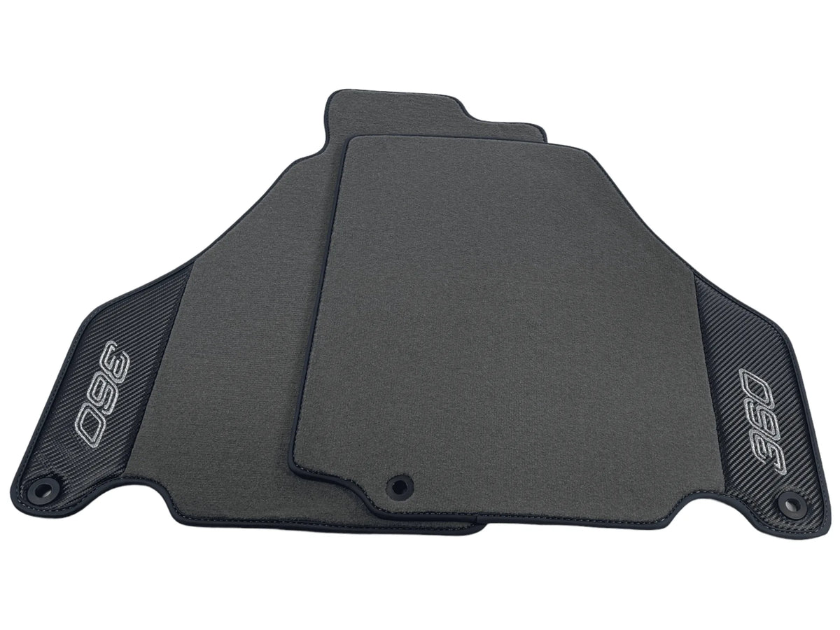 Gray Floor Mats For Ferrari 360 Modena 1999-2005 With Carbon Fiber Leather - AutoWin