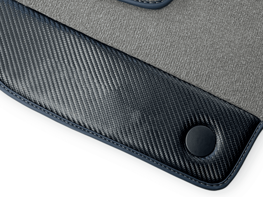 Gray Floor Mats For Ferrari F8 Spider 2019-2022 With Carbon Fiber Leather - AutoWin