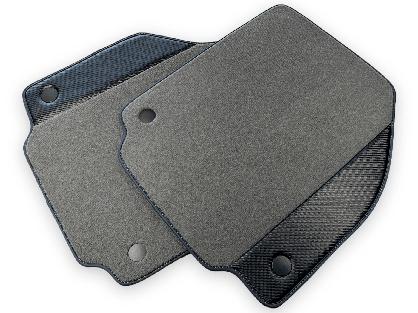 Gray Floor Mats For Ferrari F8 Spider 2019-2022 With Carbon Fiber Leather - AutoWin