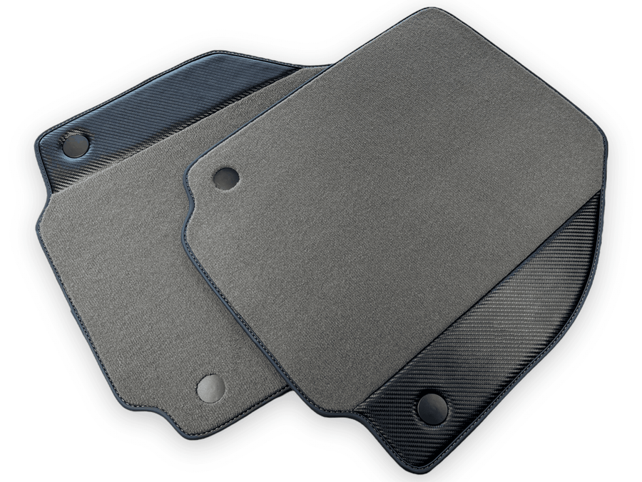Gray Floor Mats For Ferrari F8 Spider 2019-2022 With Carbon Fiber Leather - AutoWin