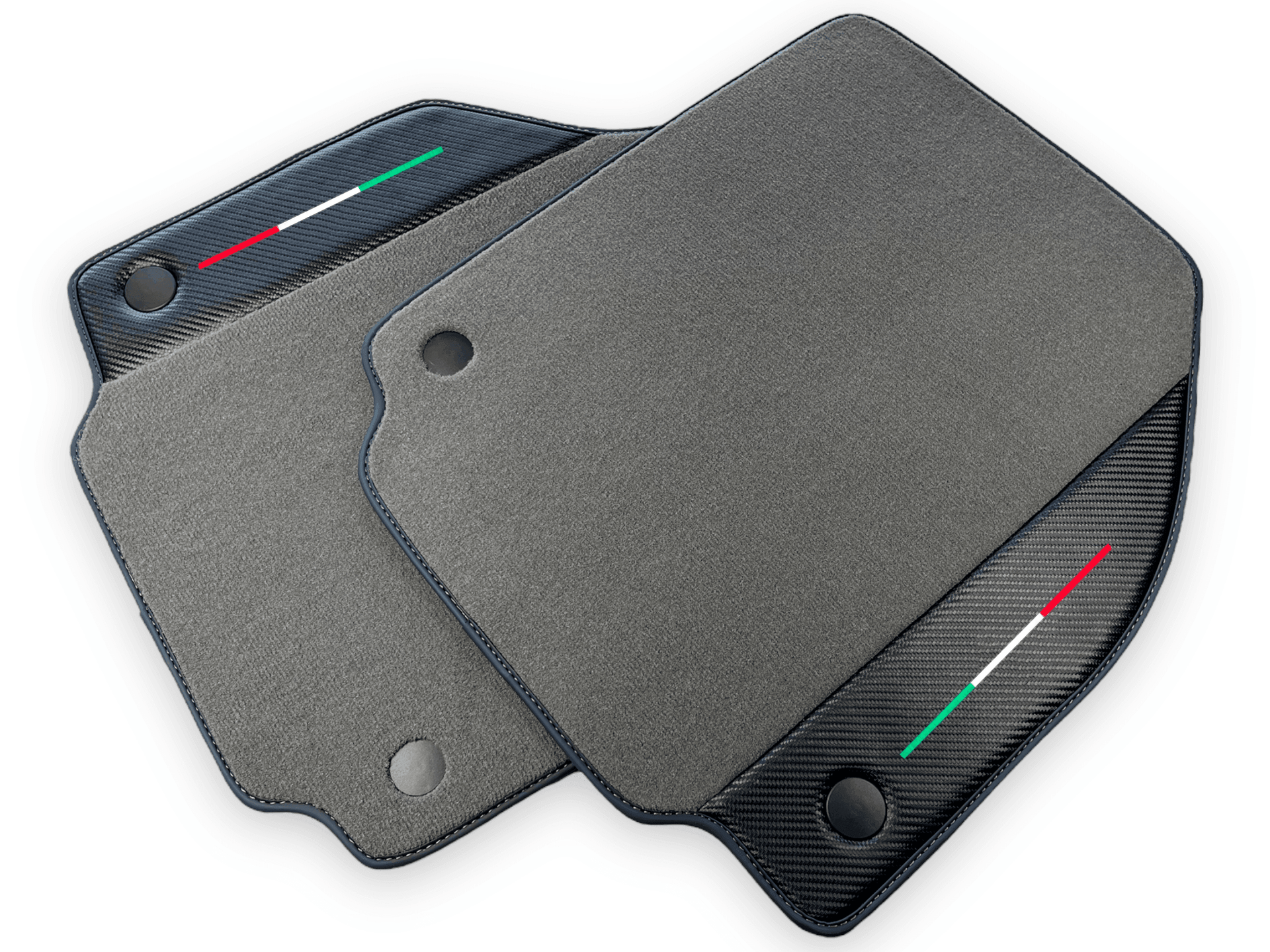 Gray Floor Mats For Ferrari 488 Spider 2015-2022 Carbon Leather - AutoWin