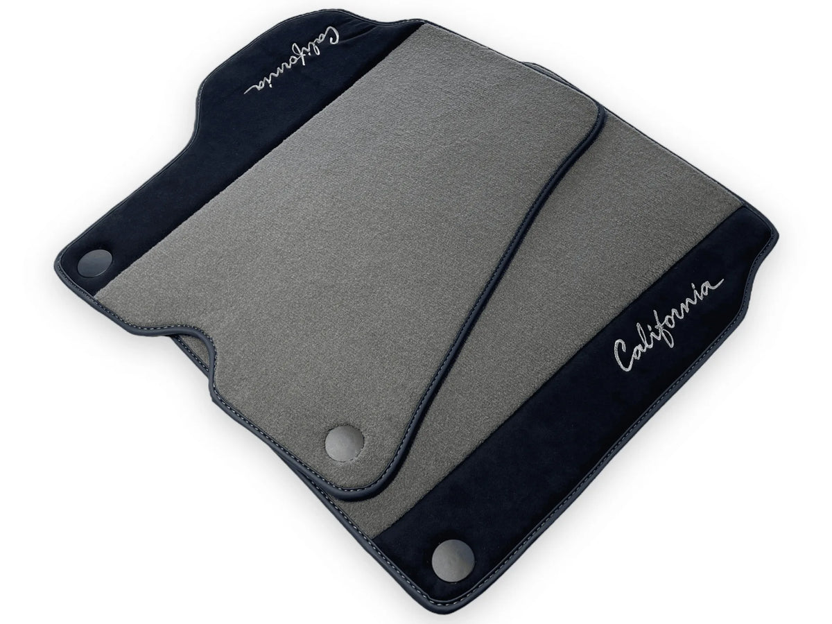 Gray Floor Mats For Ferrari California 2008-2014 With Alcantara - AutoWin