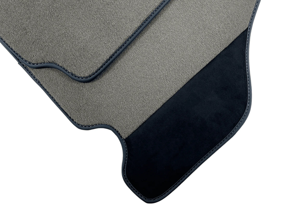 Gray Floor Mats For Ferrari F430 2004-2009 With Alcantara Leather - AutoWin