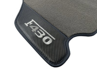 Gray Floor Mats For Ferrari F430 2004-2009 With Carbon Fiber Leather - AutoWin
