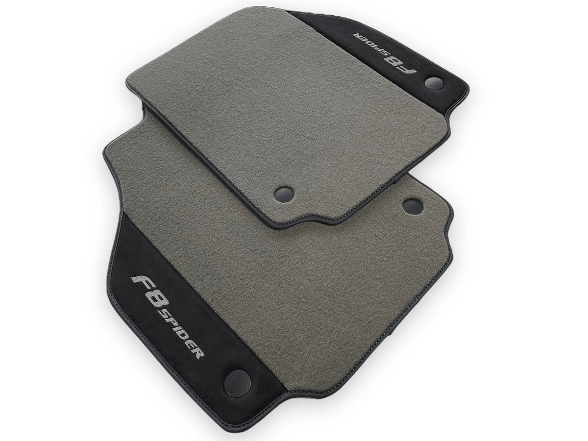 Gray Floor Mats For Ferrari F8 Spider 2019-2022 With Alcantara Leather - AutoWin