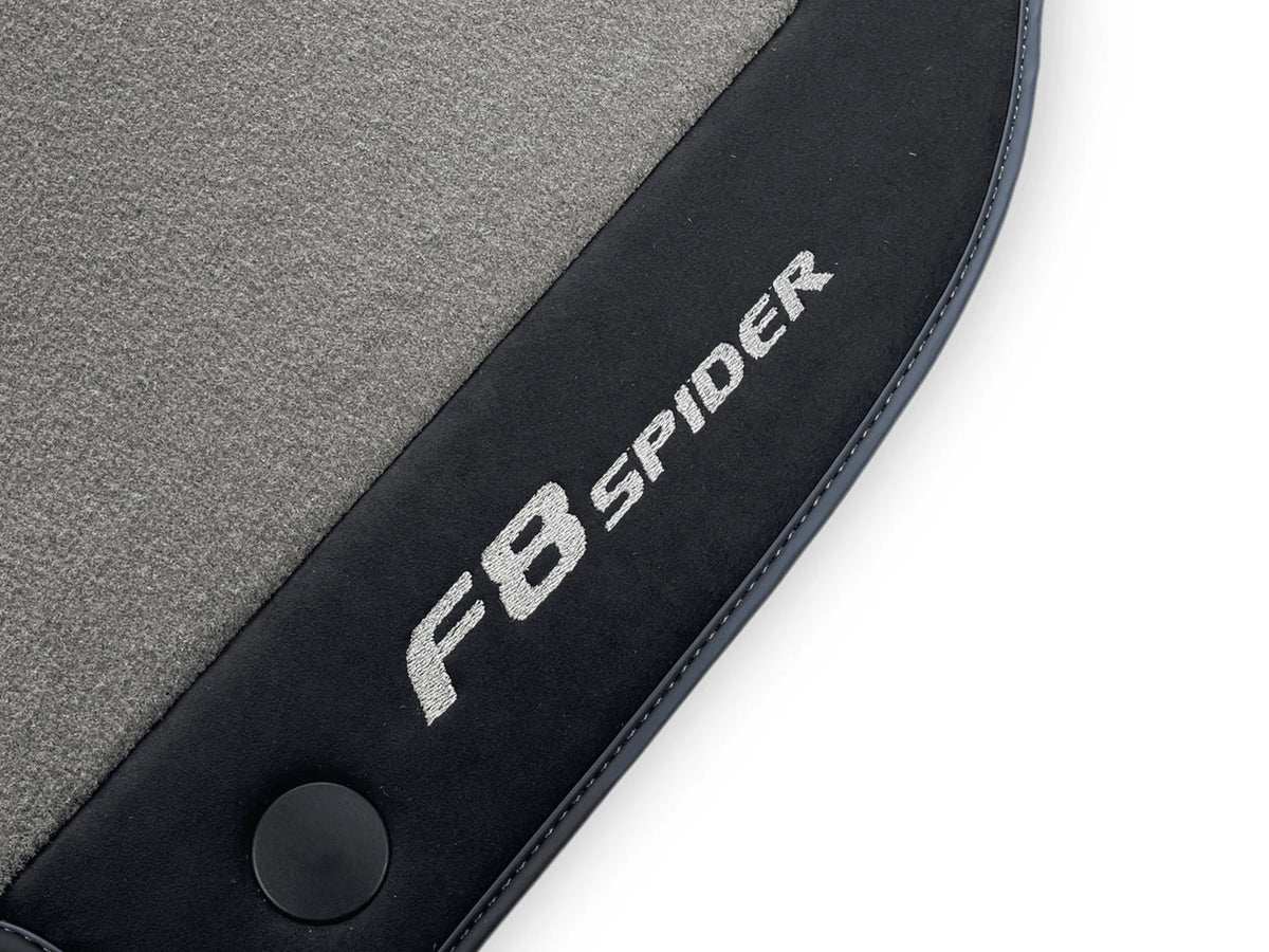 Gray Floor Mats For Ferrari F8 Spider 2019-2022 With Alcantara Leather - AutoWin