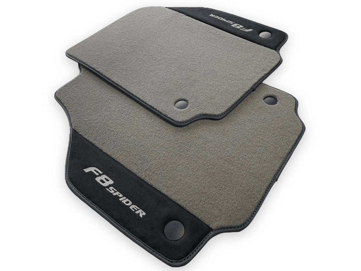 Gray Floor Mats For Ferrari F8 Spider 2019-2022 With Alcantara Leather - AutoWin