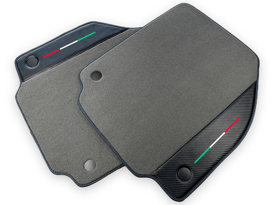 Gray Floor Mats For Ferrari F8 Spider 2019-2022 With Carbon Fiber Leather - AutoWin