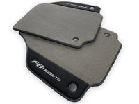 Gray Floor Mats For Ferrari F8 Tributo 2019-2022 With Alcantara Leather - AutoWin