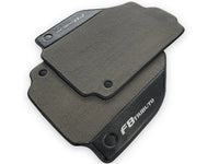 Gray Floor Mats For Ferrari F8 Tributo 2019-2022 With Carbon Leather - AutoWin