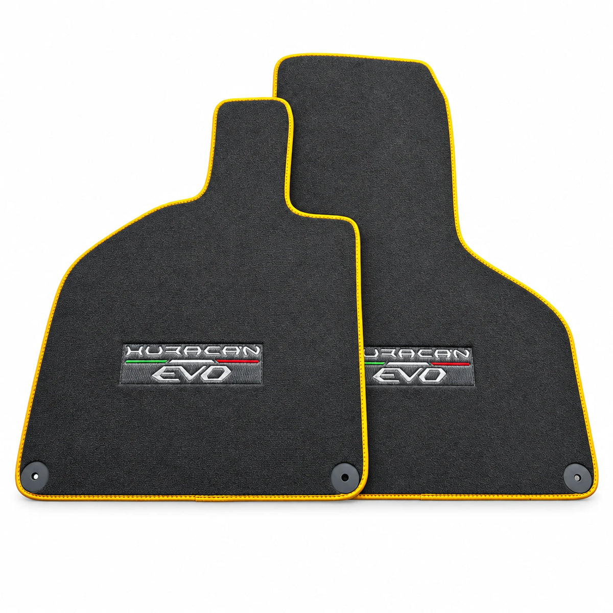 Gray Floor Mats for Lamborghini Huracan EVO (2014-2023) with Yellow Trim - AutoWin